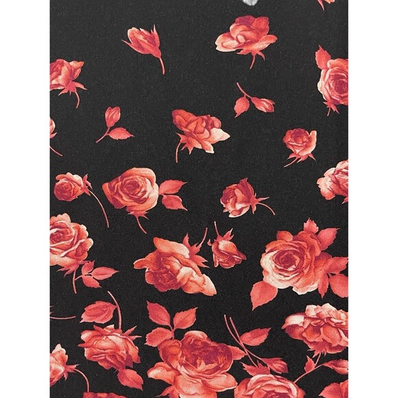 Express Black With Red Roses‎ Midi Skirt Size Large - Picture 2 of 5